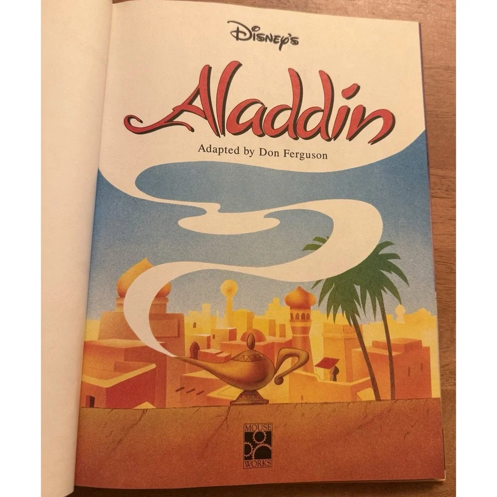 Vintage Disney's Aladdin Hardcover Book Adapted‎ by Don Ferguson 90s